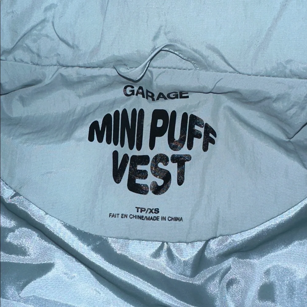 Garage Mini Puff Cropped Puffer Vest Teal - Picture 5 of 7
